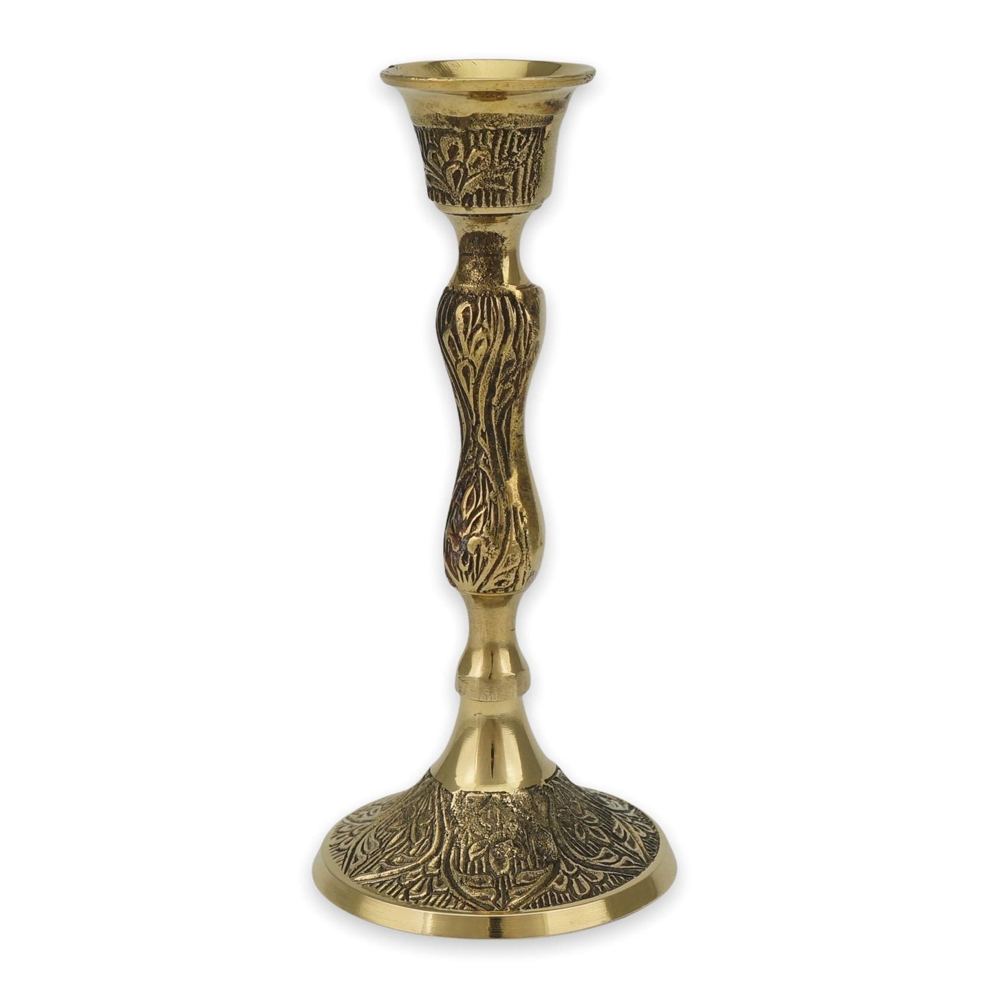 Ornate Brass Taper Candle Holder