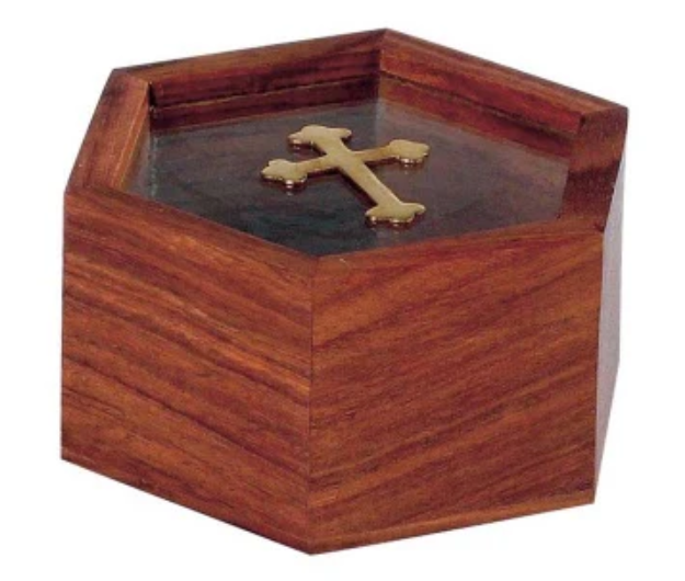 Carved Wooden Box 3.6 x 3.6 x 2 in