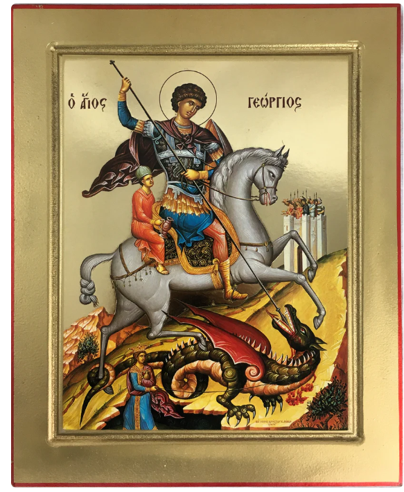 St. George, Silk Screen Icon on Wood