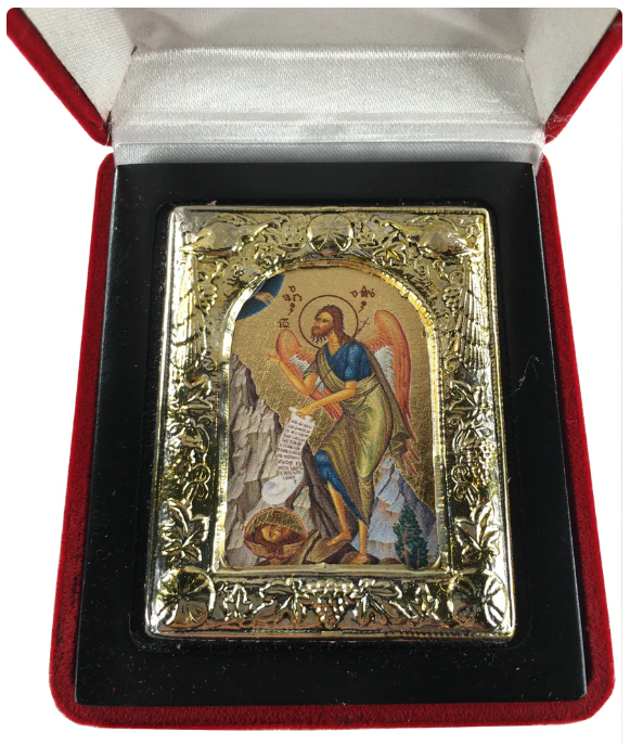 St. John the Baptist, Small Icon, Silver border