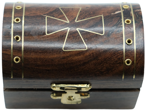 Carved Wooden Box 3.15 x 2.1 x 2 in.
