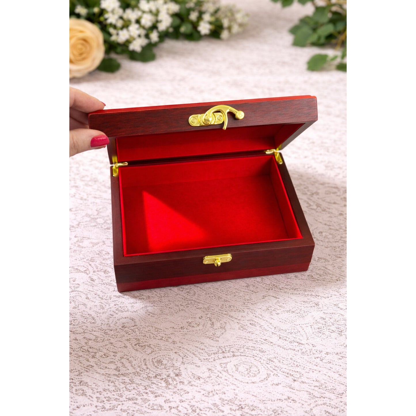 Three Bar Cross Wooden Icon Box Keepsake For Prayer Ropes & Jewelry - Anything Sacred 7 1/2 Inch