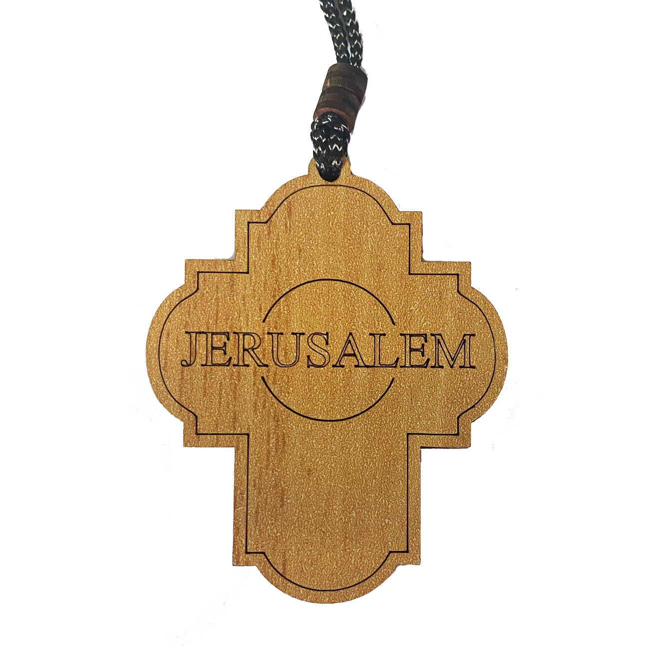 Wooden Cross Pendant Saint Nicholas - Car Room Wooden Cross Decoration on Rope - Cross Covered With Special Glass - Decorated With Faux Crystals and Crystal Incense