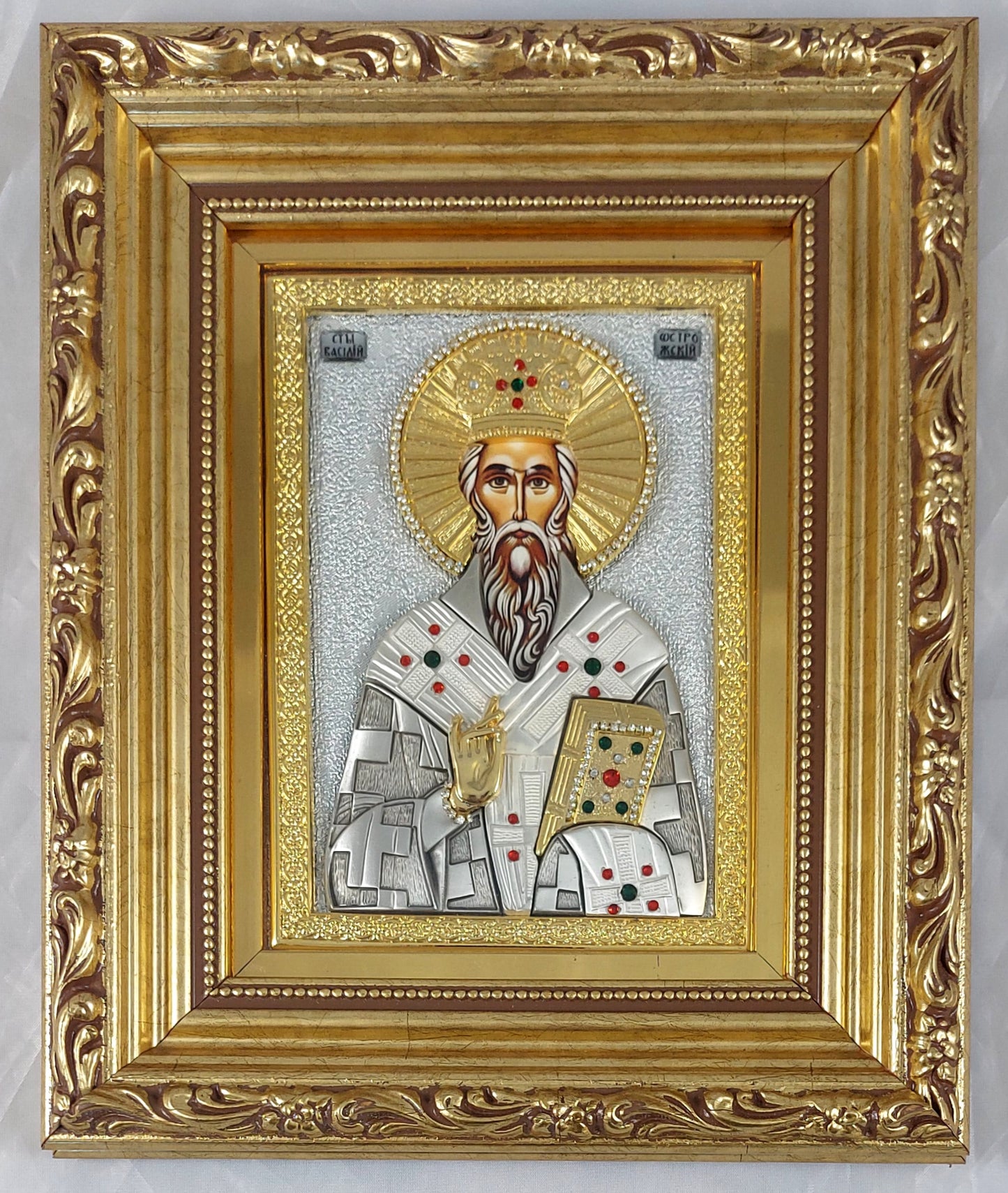 Exclusive High Quality Handmade Icon of St. Basil of Ostrog (Святой Василий Острожский)
