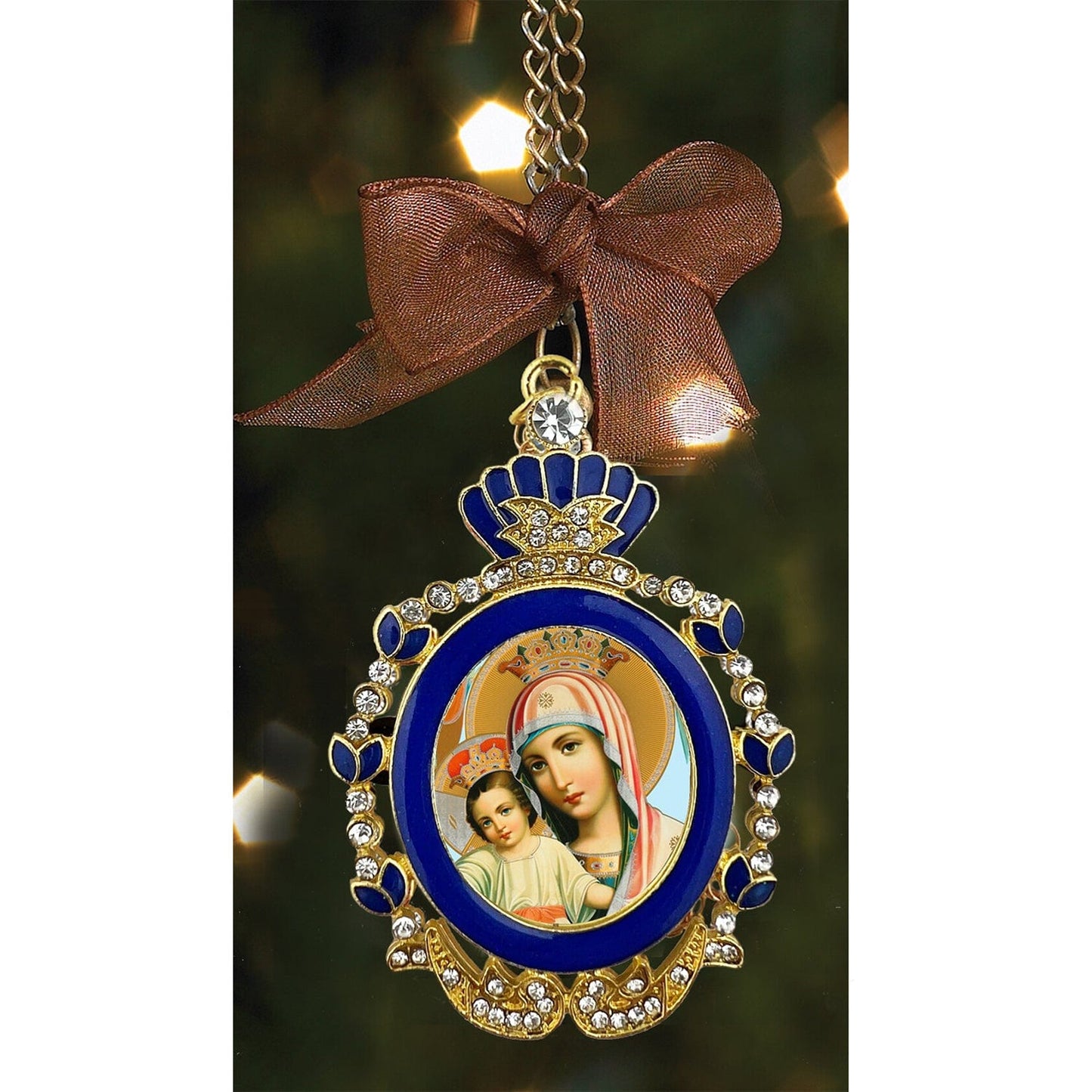 Faberge Style Ornament: Theotokos & Christ