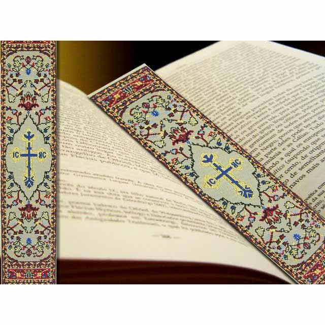Tapestry Bookmark: Cream Cross