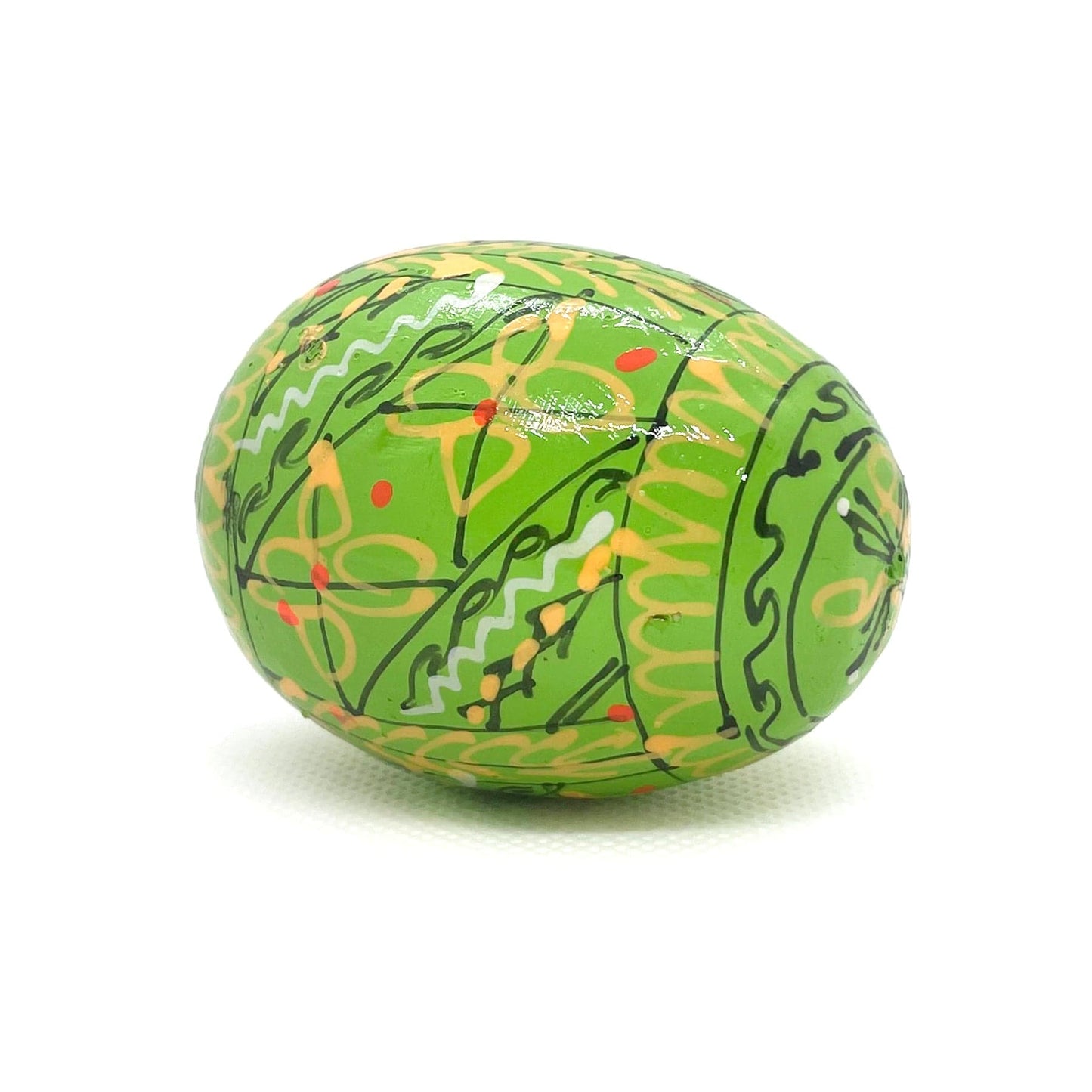 Ukrainian Wooden Easter Egg: Spring Green