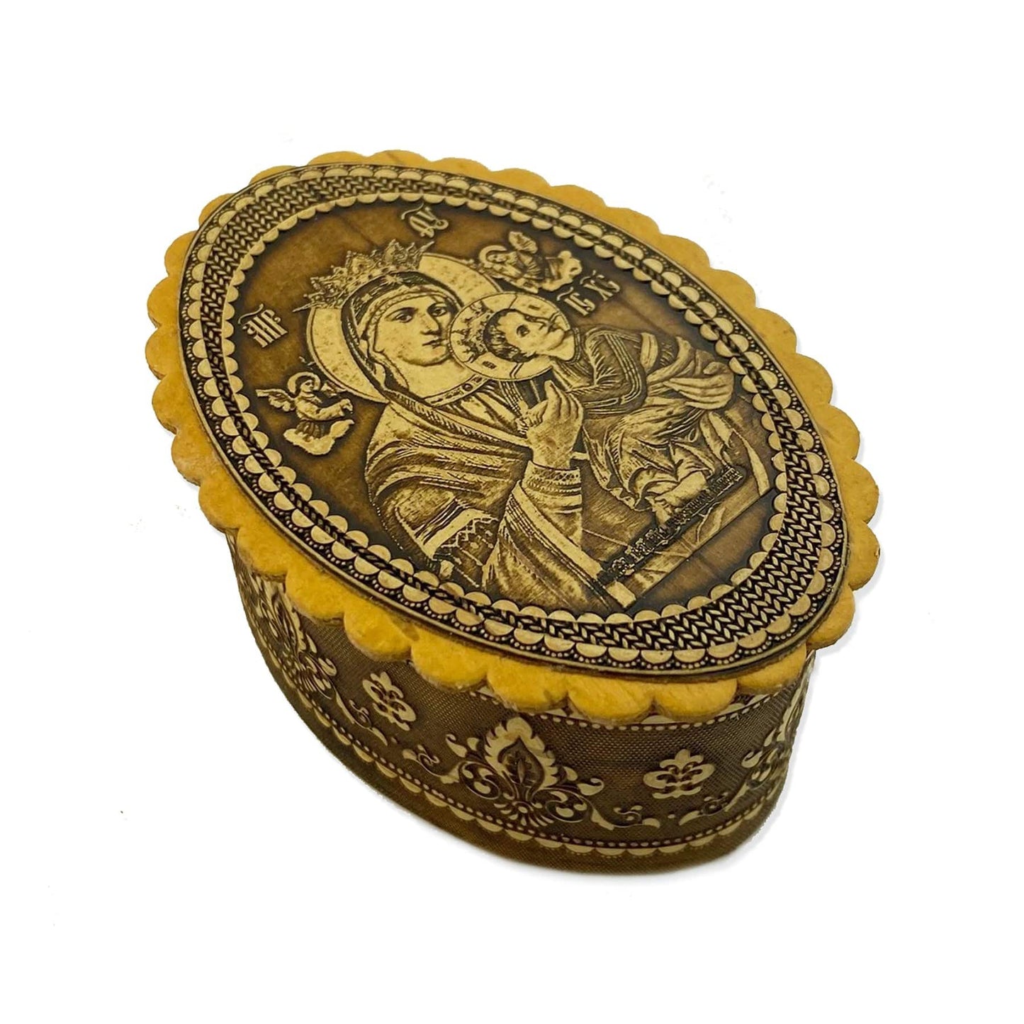 Birch Box: Mother of God "Strastnaya" (Our Lady of Perpetual Help) (Mother of God of the Passion)