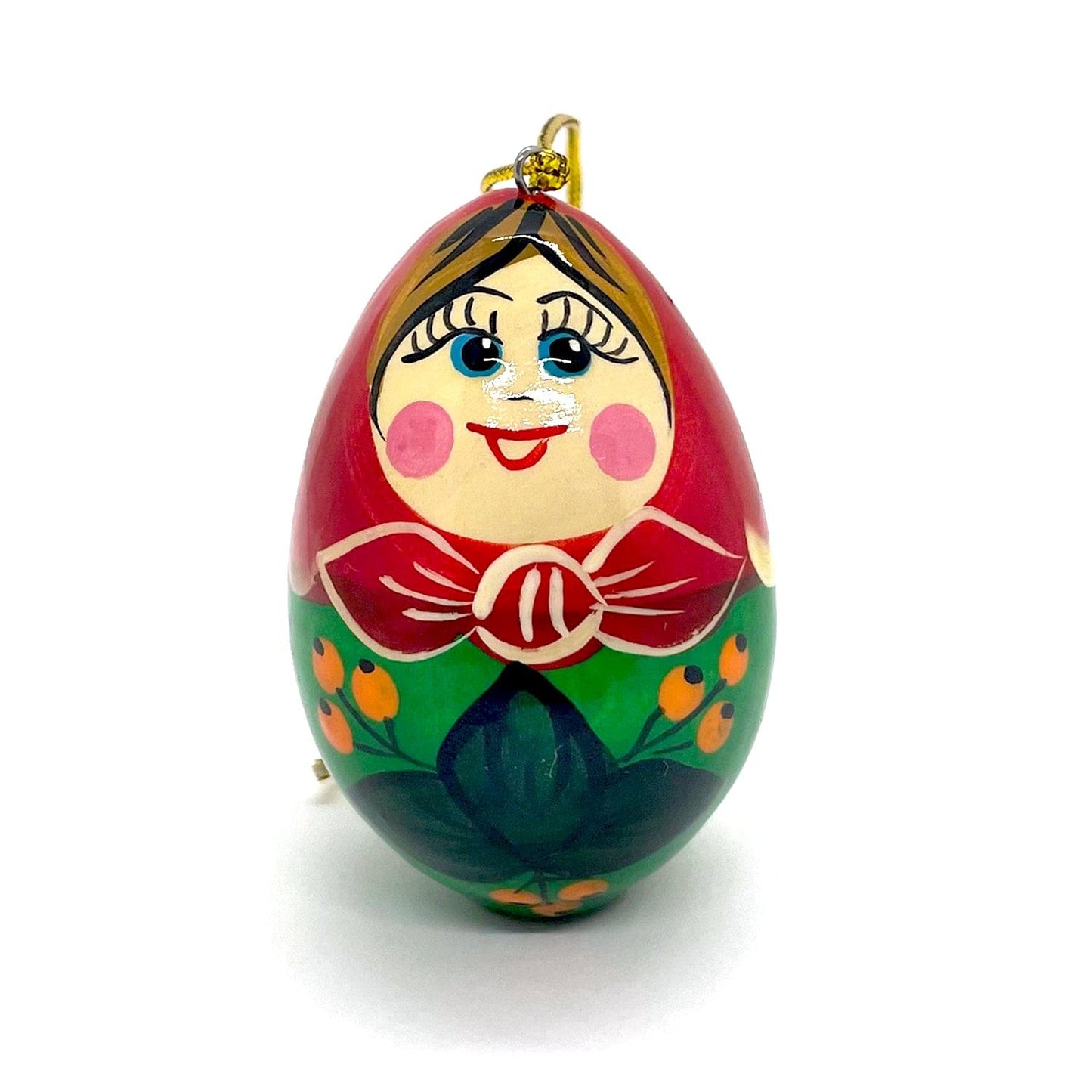 Egg Ornament: Girl with Flowers