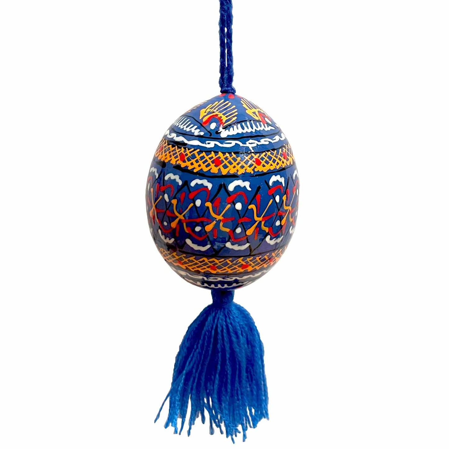 Hanging Wooden Easter Egg: Blue
