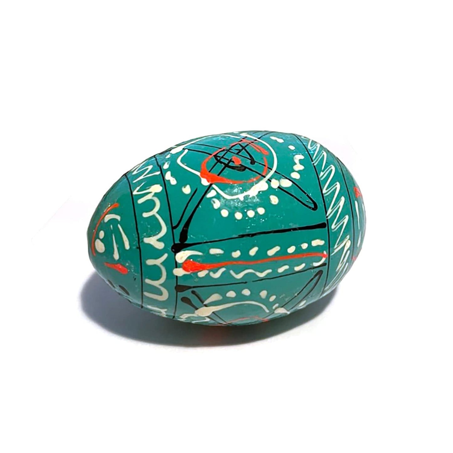 Ukrainian Wooden Easter Egg: Turquoise