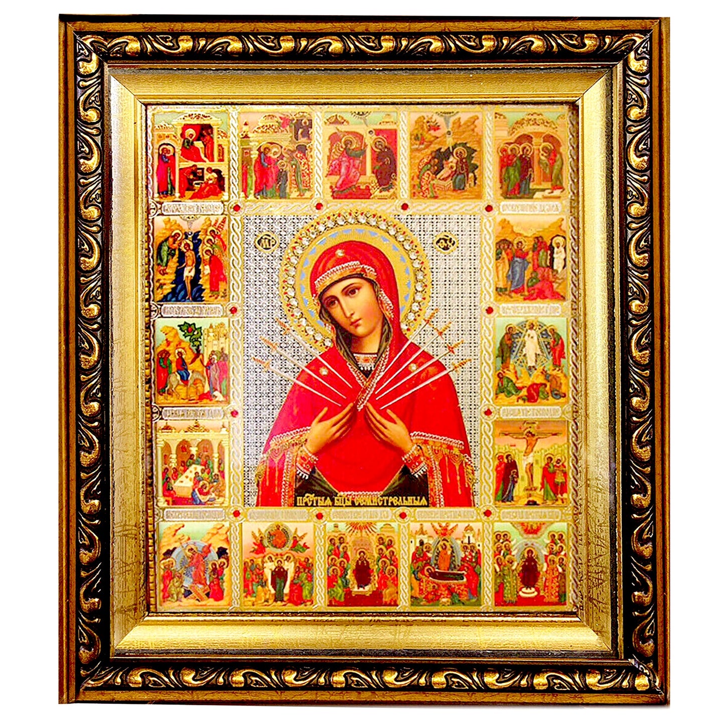 Mother of God "Seven Arrows" Icon (10.3 in)