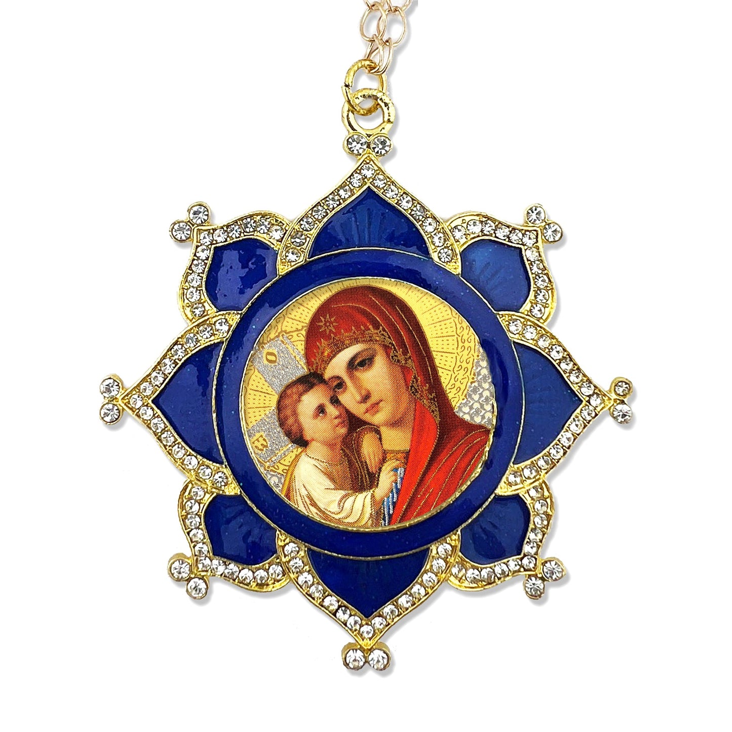 Faberge Style Ornament: Theotokos & Christ