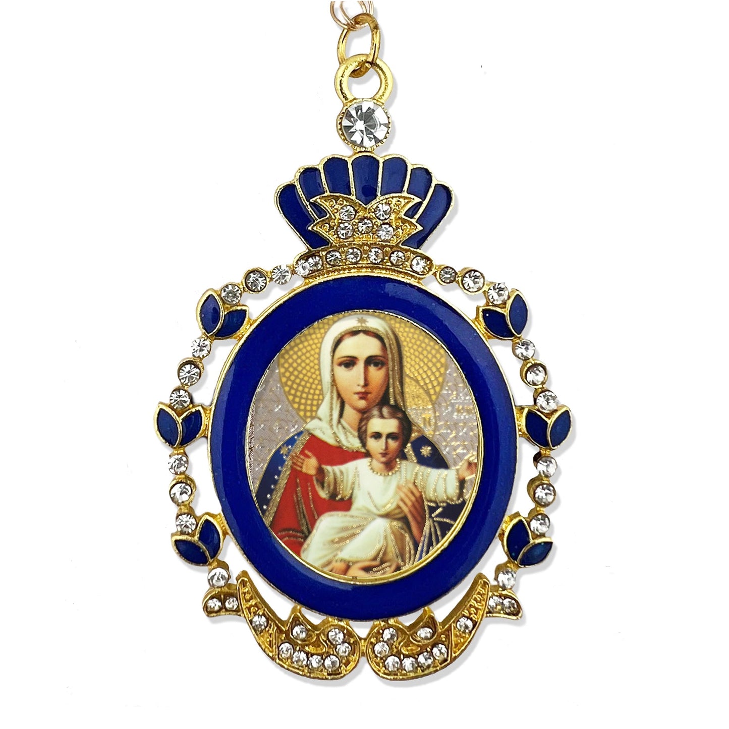 Faberge Style Ornament: Theotokos & Christ
