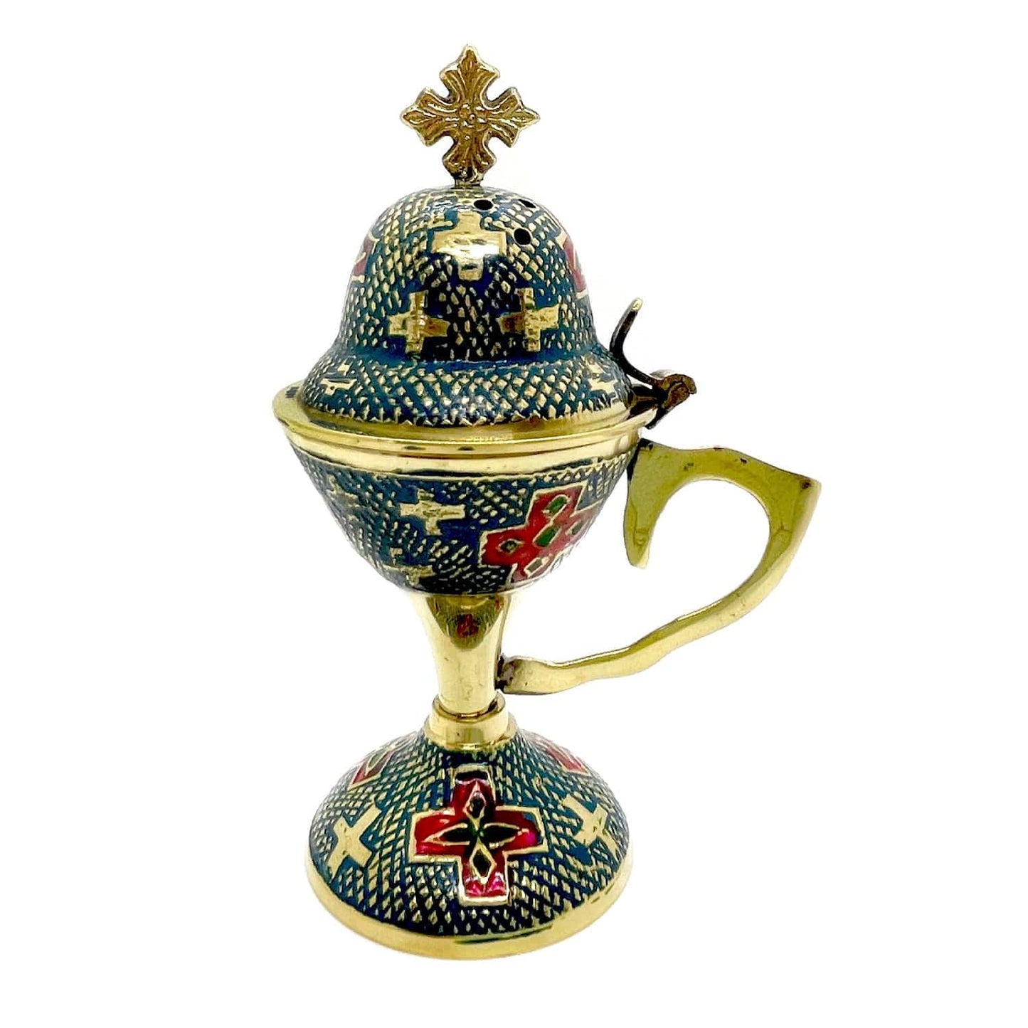 Home Censor, Brass Charcoal Burner: Blue