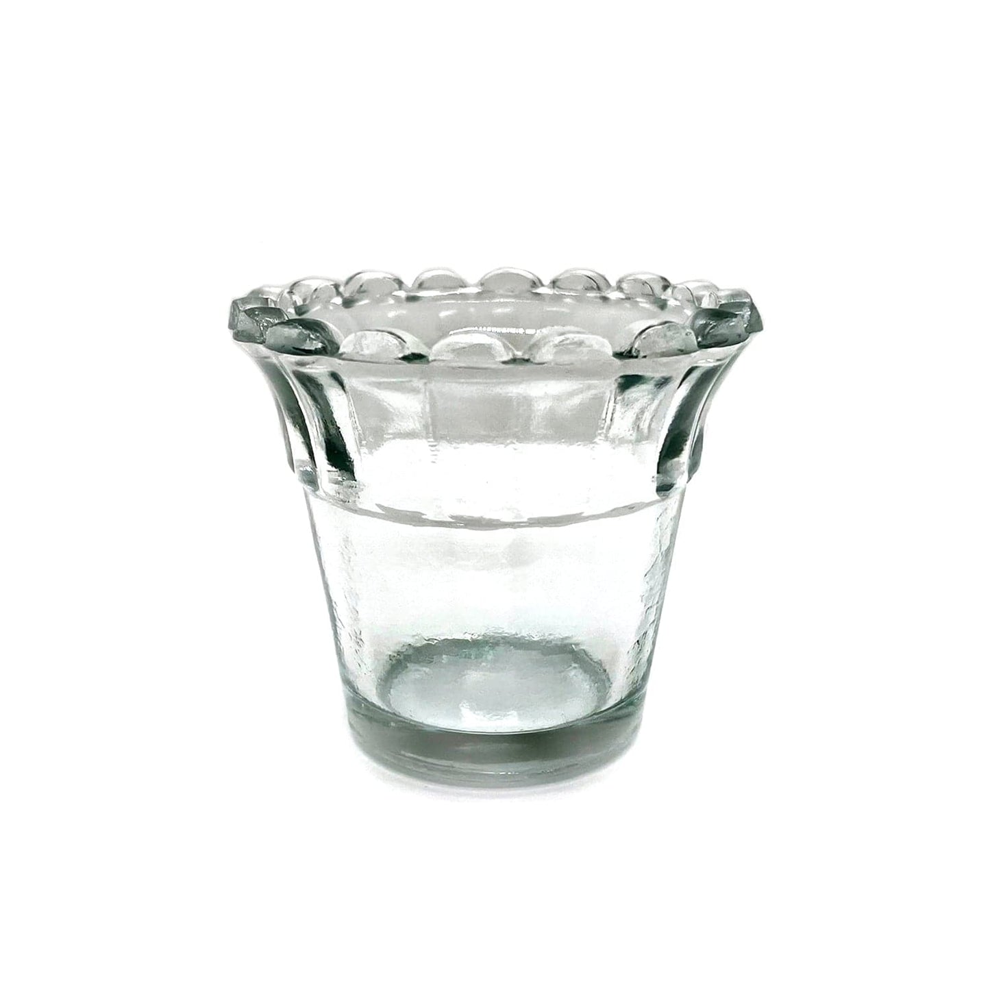 Ruched Mini Glass Vigil Lamp: Clear