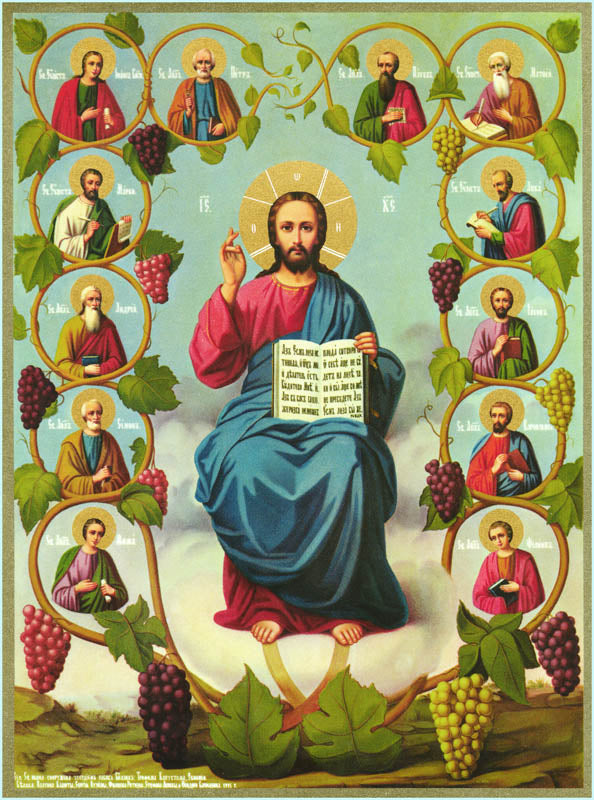 The Synaxis of the Twelve Apostles Icon (Classic Print, 6 in)