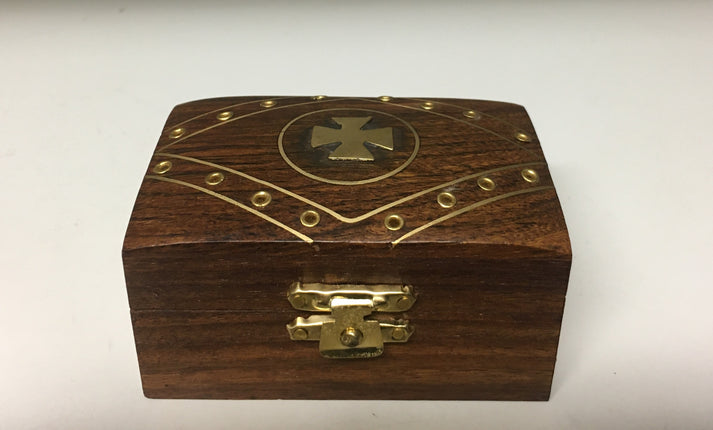 Ornated Wooden Box 3 x 2.5 x 1.5 in.
