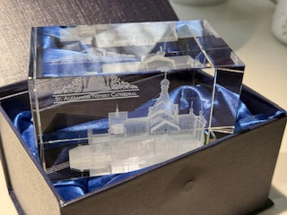 Paperweight - Laser-etched 3D crystal keepsake of the St. Alexander Nevsky Cathedral