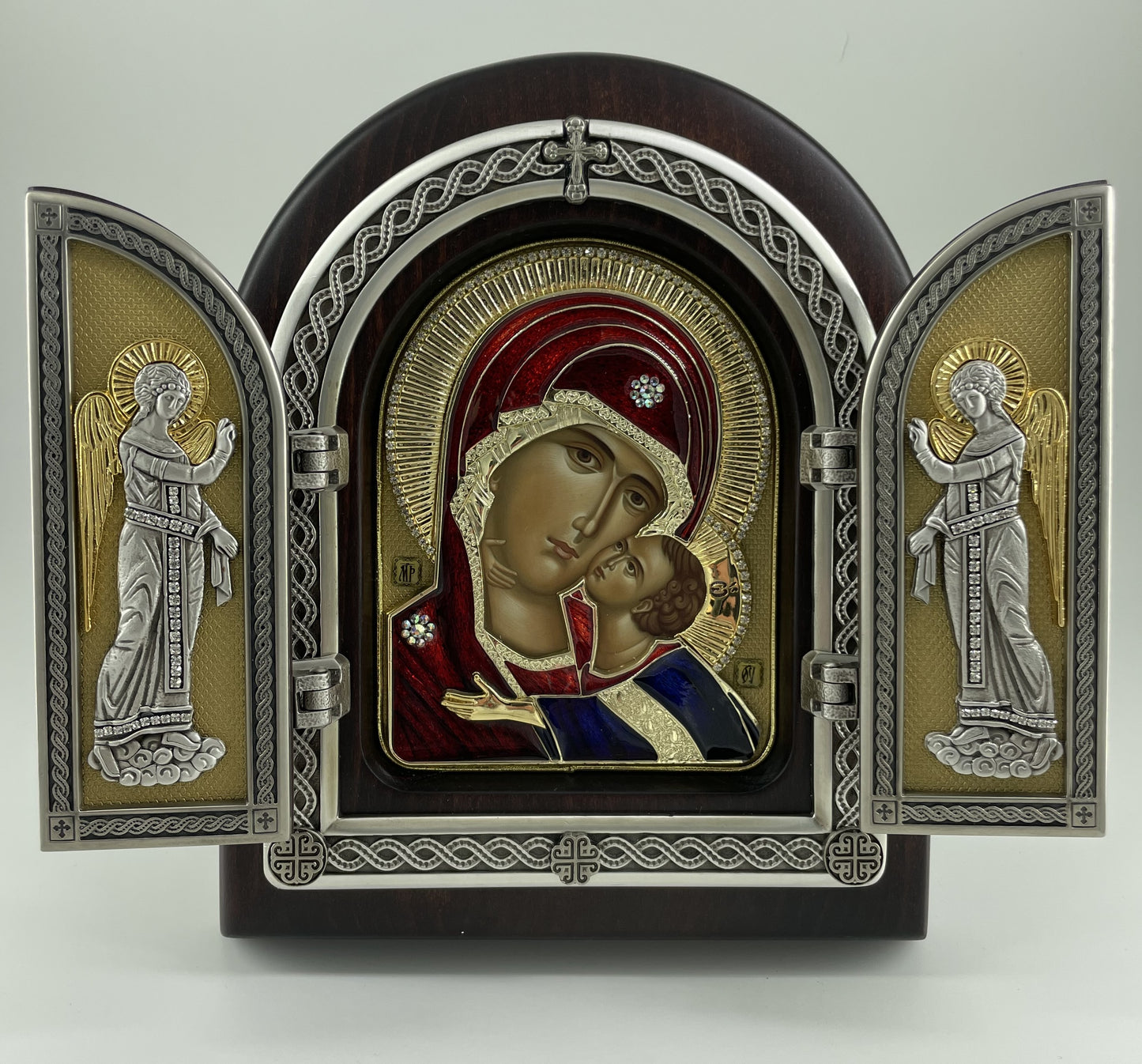 Exclusive High Quality Handmade Triptych Mother of God Tender Mercy