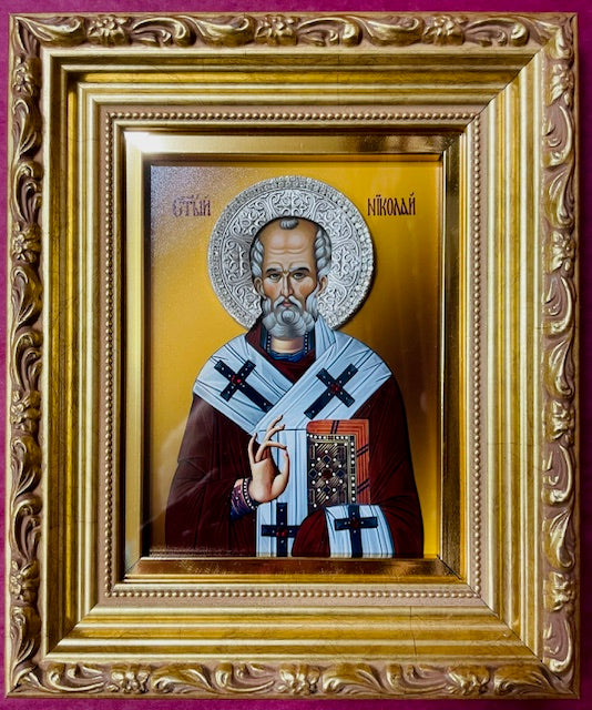 Exclusive High Quality Handmade Icon of Saint Nicholas