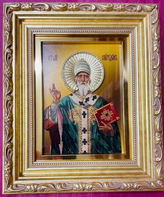 Exclusive High Quality Handmade Icon of Saint Spyridon / Спиридо́н Тримифу́нтский