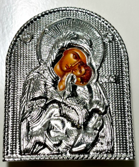 Orthodox Travel Icon of Mother of God Sweet Jesus (with stand)