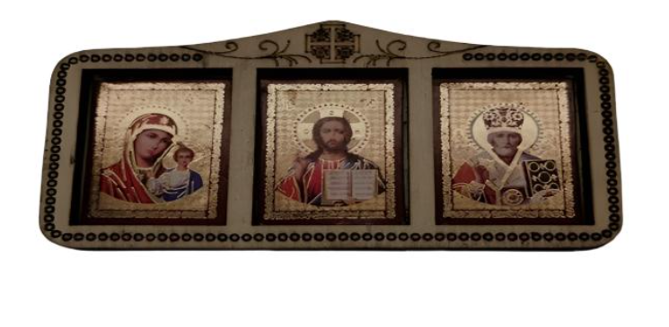 Triptych for Car with  Savior, Theotokos and St. Nicholas