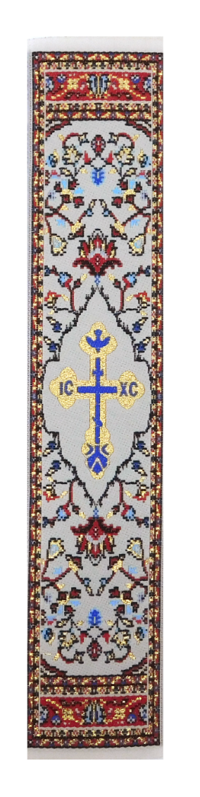 Book Marker With Cross Textile Art