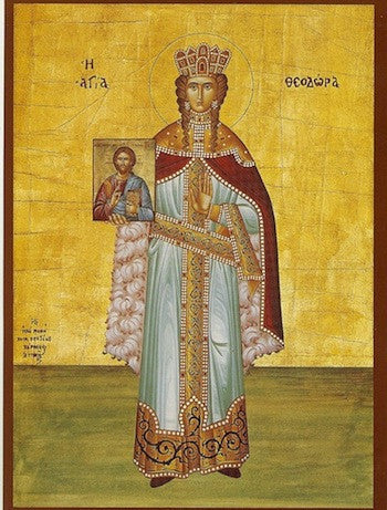 St Theodora the Impress Icon - Canvas Print, 6 in
