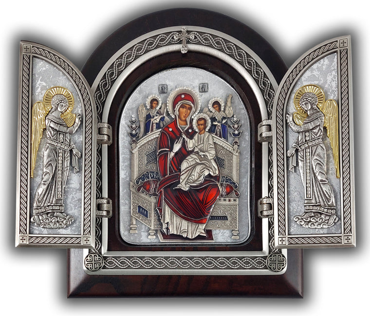 Exclusive High Quality Handmade Triptych of Virgin Mary (Богородица Всецарица)