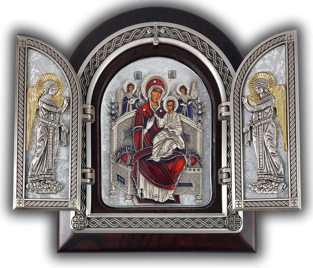 Exclusive High Quality Handmade Triptych of Virgin Mary (Богородица Всецарица)