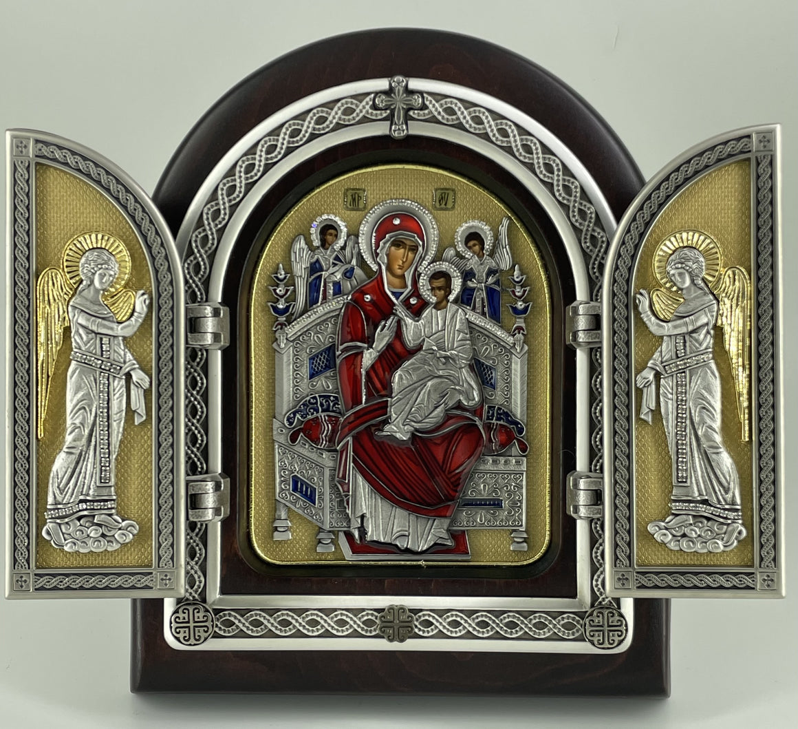 Exclusive High Quality Handmade Triptych of Virgin Mary (Богородица Всецарица)