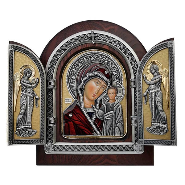 Exclusive High Quality Handmade Triptych of Kazan Mother of God