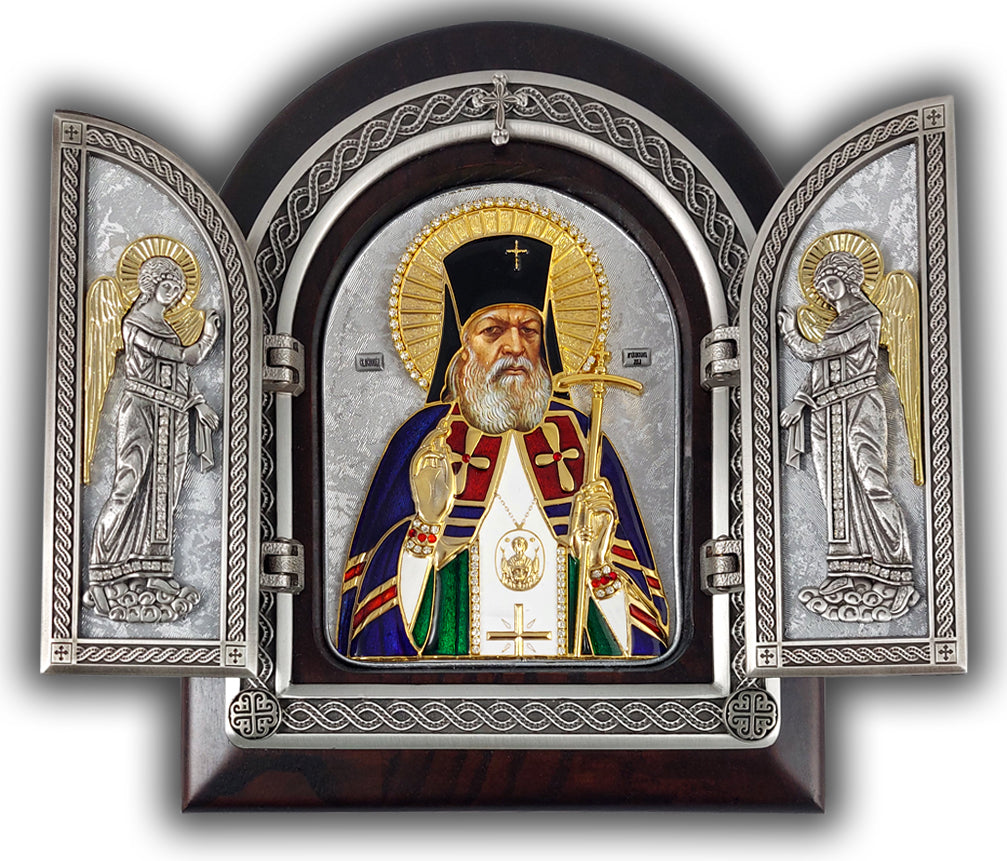 Exclusive High Quality Handmade Triptych of Saint Luke the Blessed Surgeon (Святитель Лука Крымский)