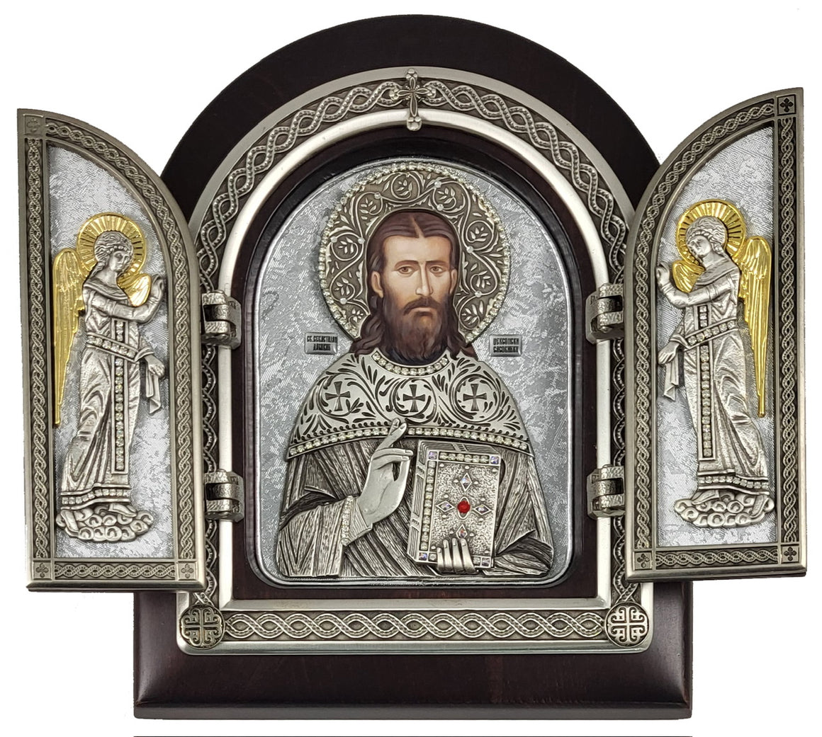 Exclusive High Quality Handmade Triptych of Jovan Dabović (St. Sebastian of Jackson and San Francisco)