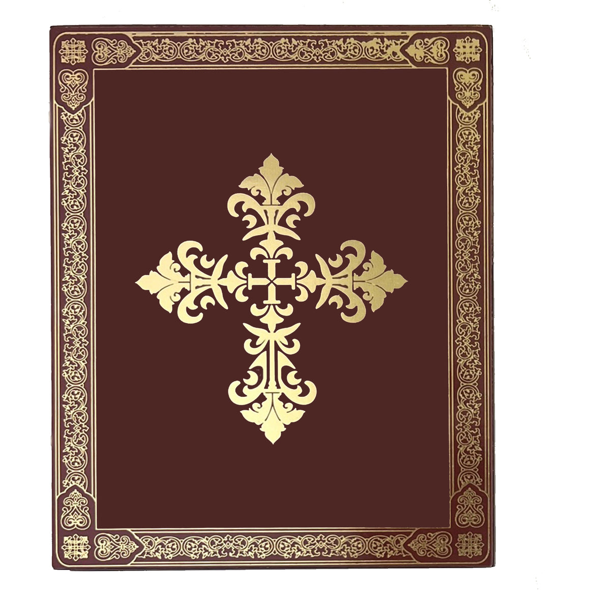 Saint Nicholas Gold Foil Wooden Icon 3 inch, Gold foil Cross on the Back Side