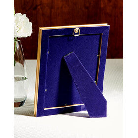 Holy Trinity Icon - In Wooden Gold Frame - Icon is Gold Foil - Comes With Hook for Hanging and Stand For Standing - Lined With Blue Velvet on The Back 6 1/4 Inch x 5 1/2 inch