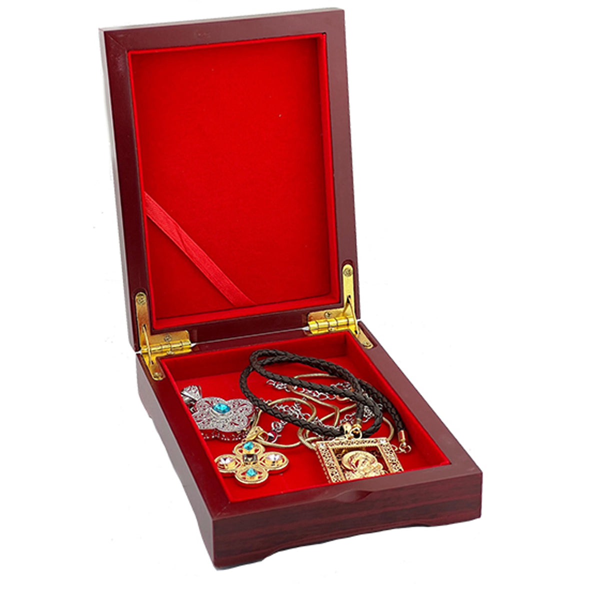 Virgin Mary & Christ Wooden Icon Box, Keepsake Box, Lined With Velvet