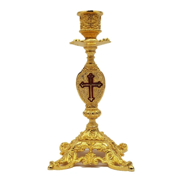 Gold-plated metal candle stand (Candlestick)