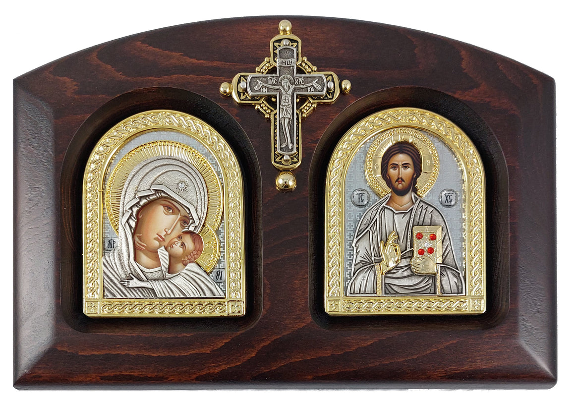 Exclusive High Quality Handmade Diptych of Christ and Virgin Mary