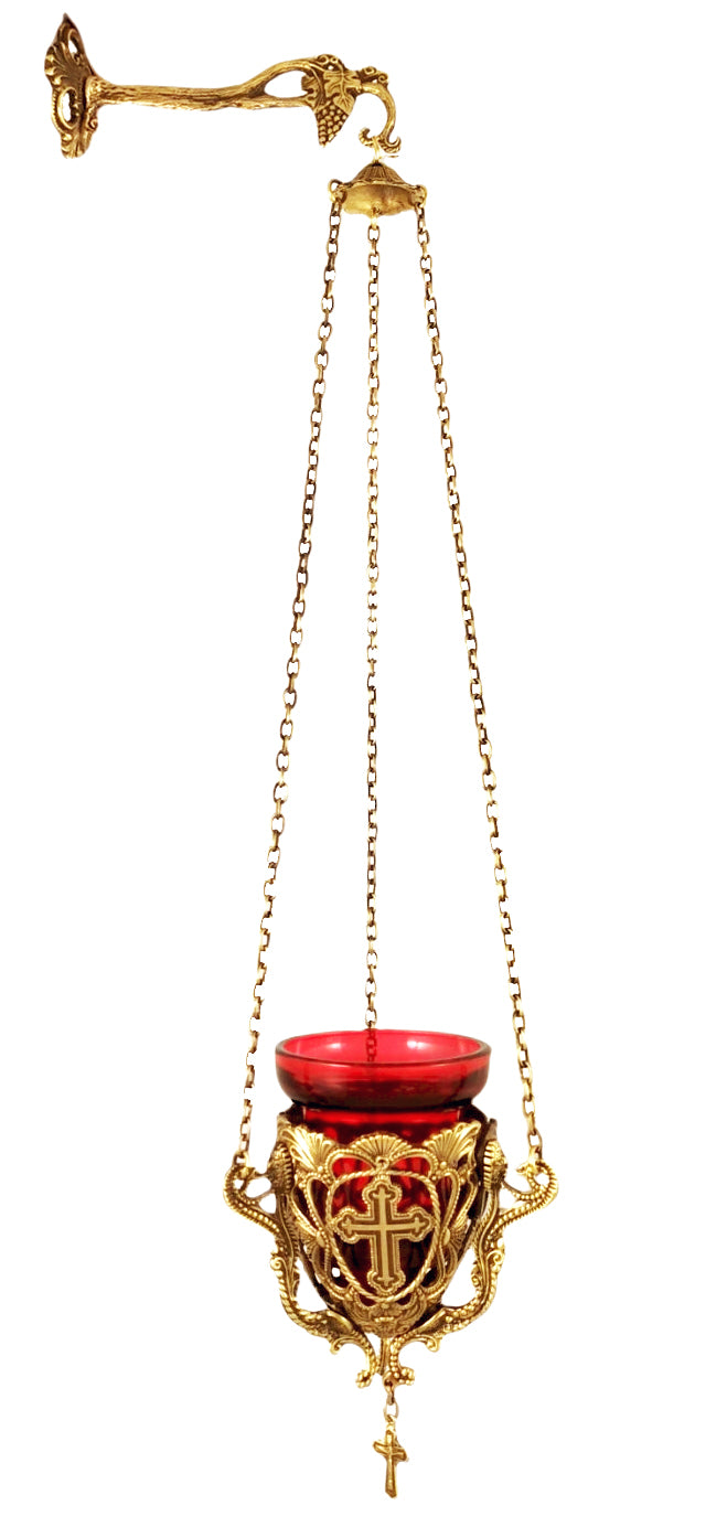 Gold Plated Handmade Hanging Lampada with a Hook