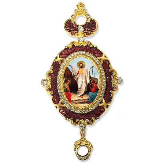 M-20-R Resurrection Of Christ Icon Pendant With Crown 5 3/4 Inch - Gift Boxed