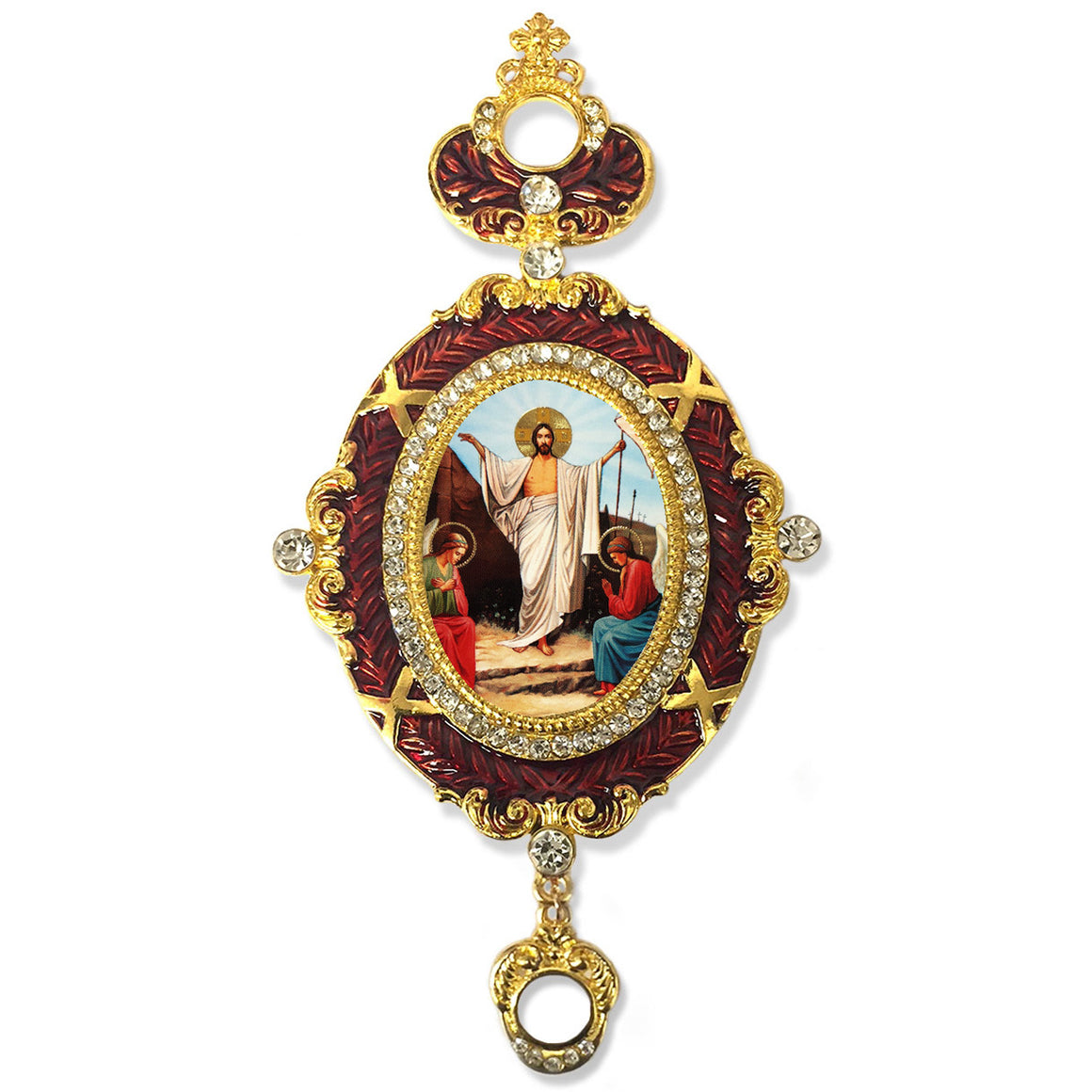 M-20-R Resurrection Of Christ Icon Pendant With Crown 5 3/4 Inch - Gift Boxed