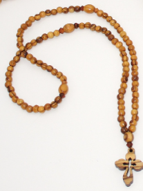 Bethlehem Olive Wood 50-Bead Prayer Rope (10")