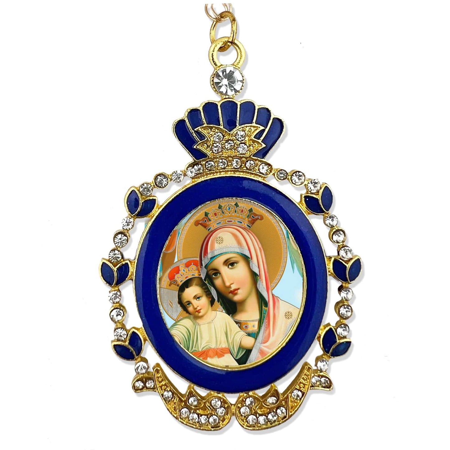 Faberge Style Ornament: Theotokos & Christ