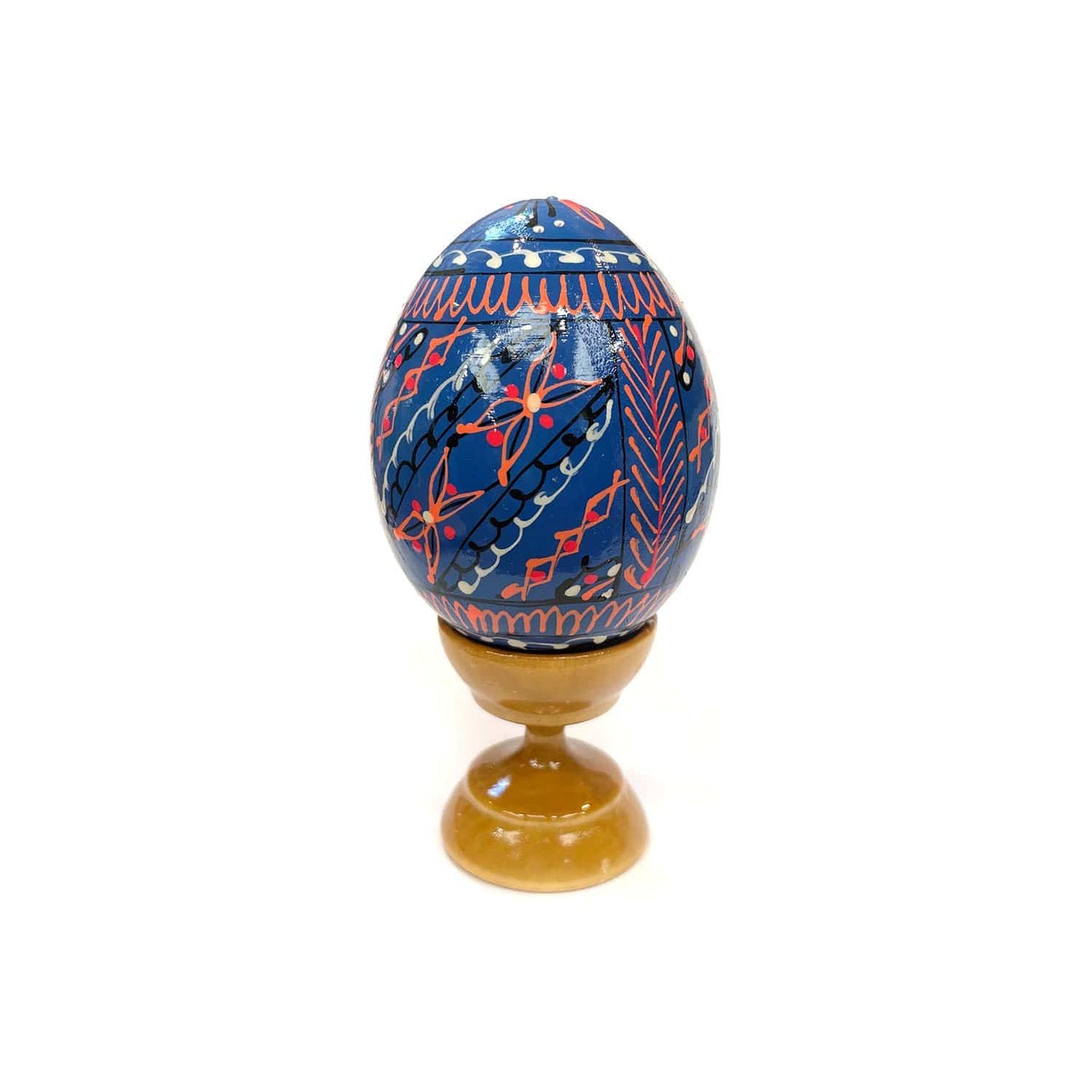 Wooden Egg with Stand: Blue