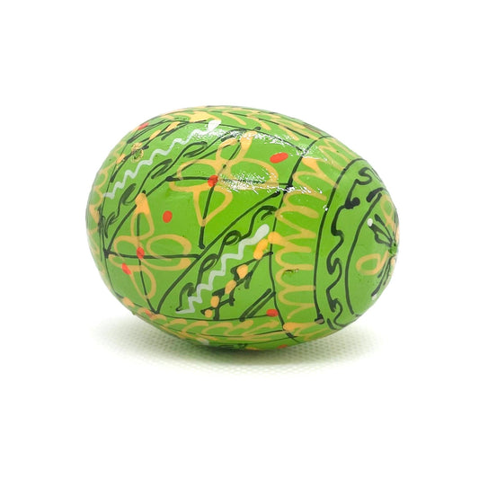 Ukrainian Wooden Easter Egg: Spring Green