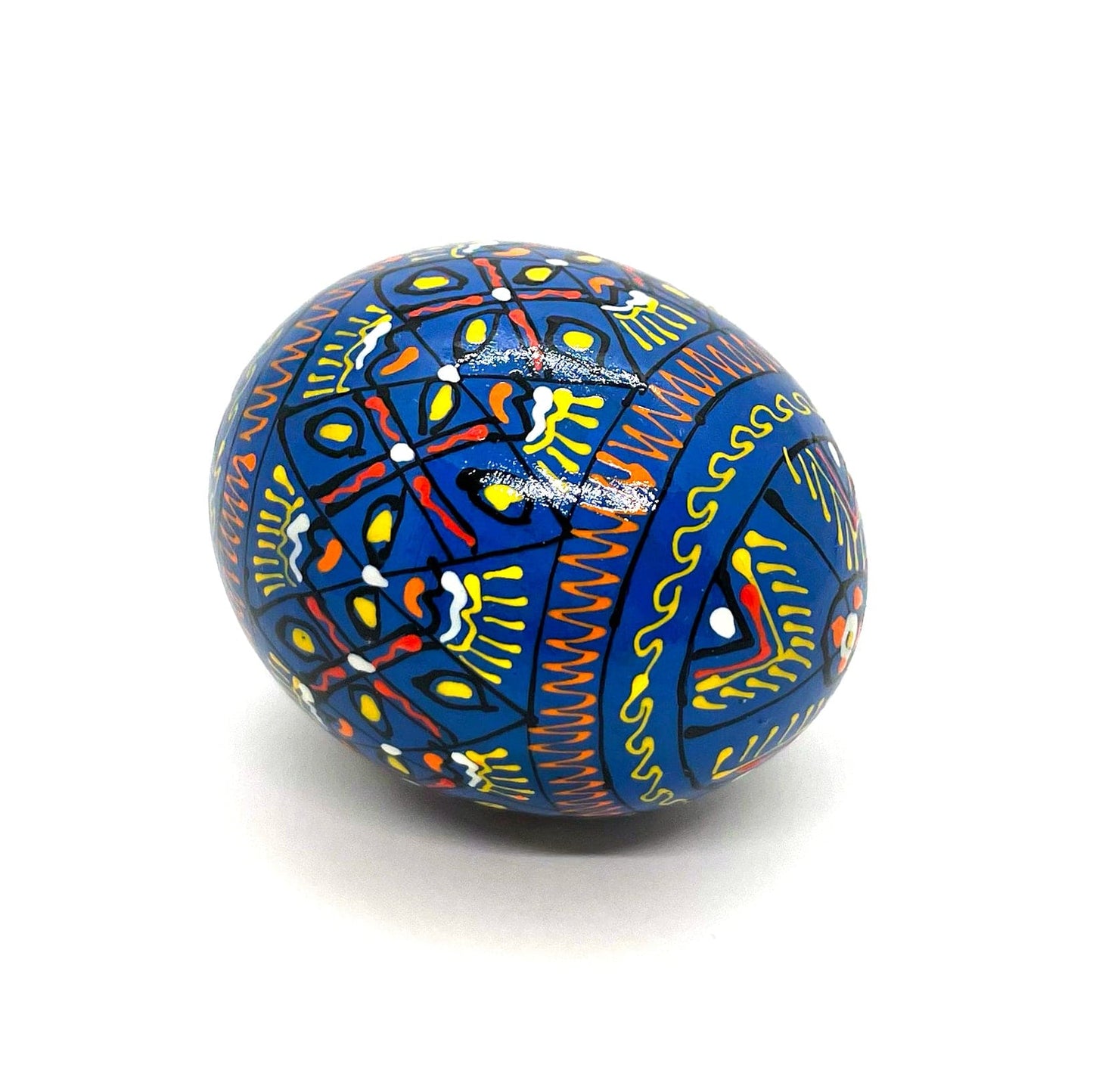Ukrainian Wooden Easter Egg: Blue