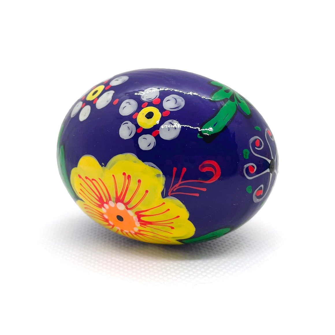 Wooden Easter Egg: Floral Purple